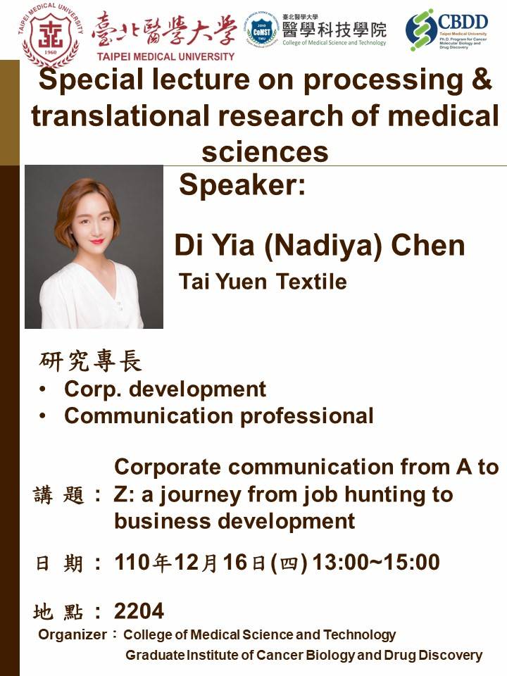 Special lecture on processing & translational research of medical sciences