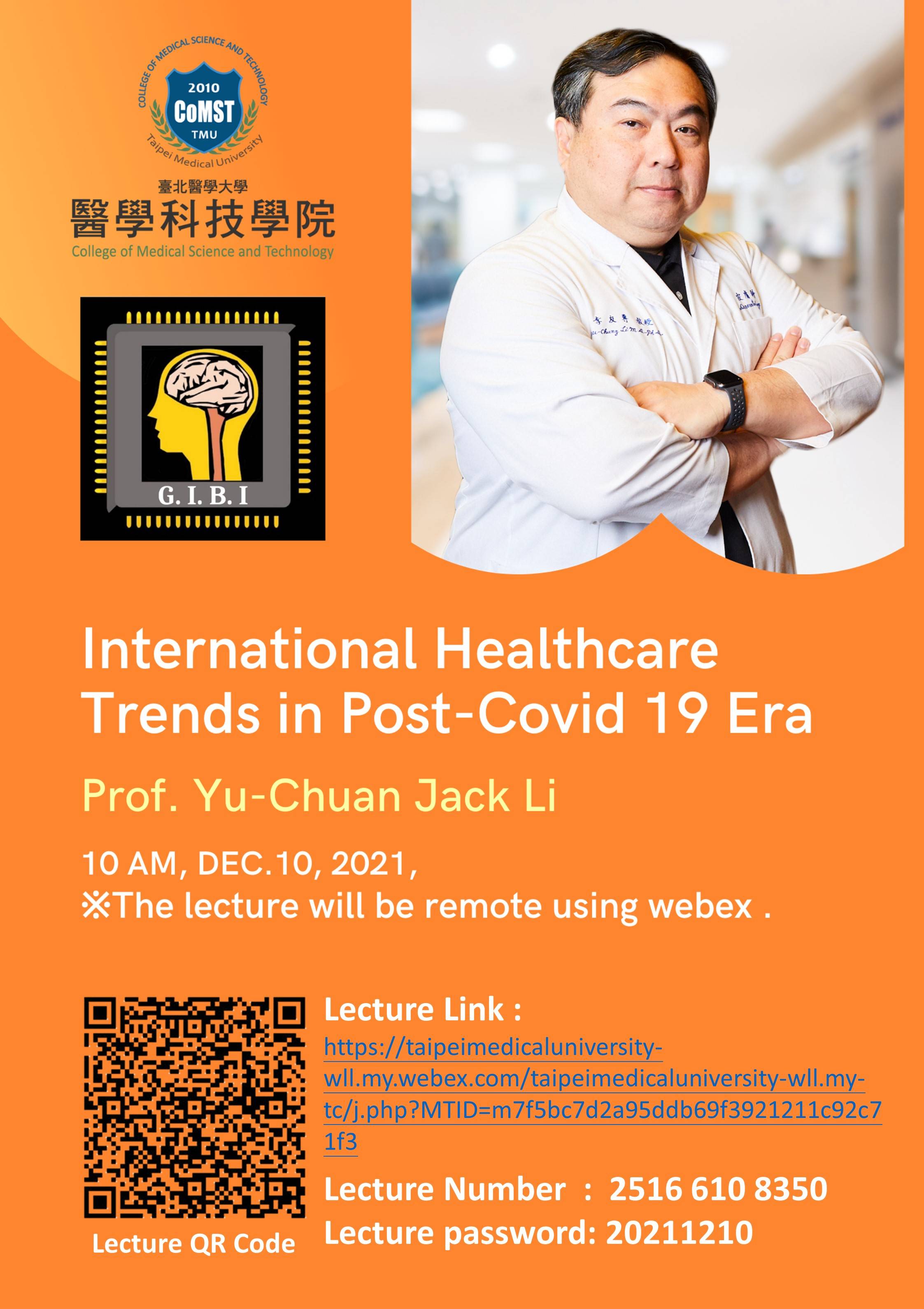 【Special Lecture - Prof. Jack Li】International Healthcare Trends in Post-Covid 19 Era